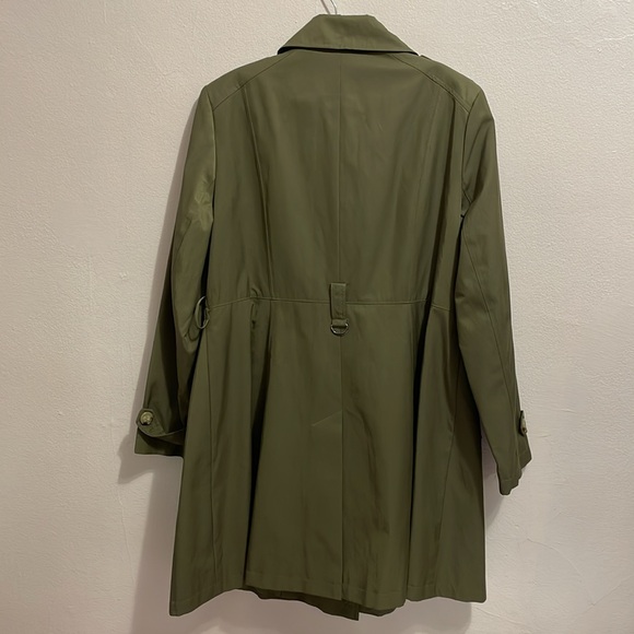 Lauren Ralph Lauren Olive Double-Breasted Women's Trench Coat PXL - Picture 8 of 8